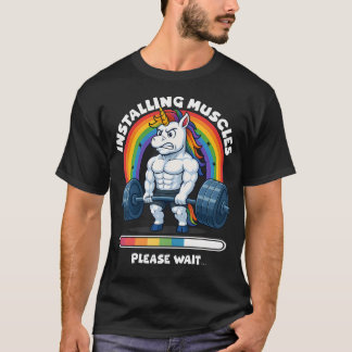 Rolig Söt Enhörning Träningsgym Fitness T Shirt