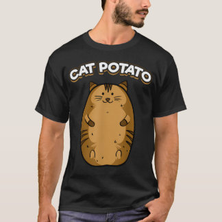 Rolig söt fet potatis katt kattdjur t shirt