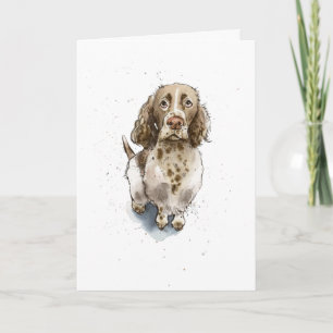 Rolig söt födelsedag för Springer Spaniel valp Kort