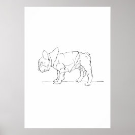 Rolig Söt Fransk Bulldogg, Hundhumor Poster