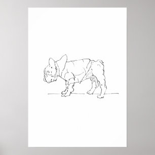 Rolig Söt Fransk Bulldogg, Hundhumor Poster