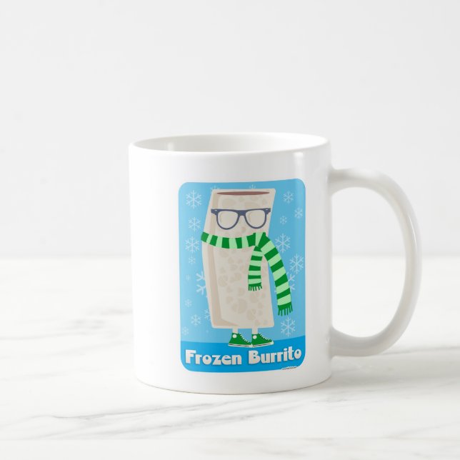 Rolig söt fryst burrito seriefigur 2-sidor kaffemugg (Höger)