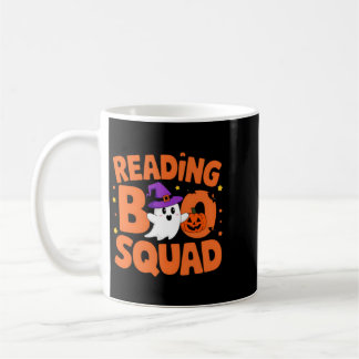Rolig söt Halloween-läsande Boo-squad-kostym Kaffemugg