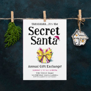 Rolig Söt Hemlig Tomte Färgrik Presentbåge Vattenf Inbjudningar