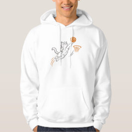 Rolig söt Hoops Katt Hoodie