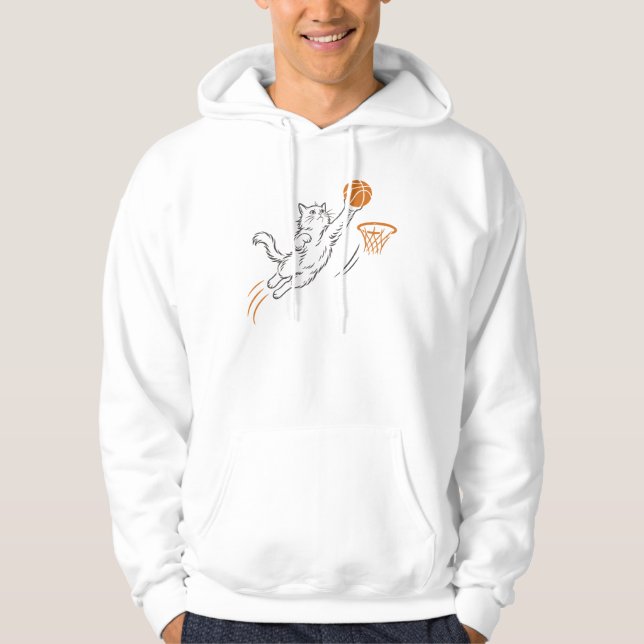 Rolig söt Hoops Katt Hoodie (Framsida)