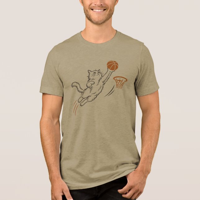 Rolig söt Hoops Katt T Shirt (Framsida)