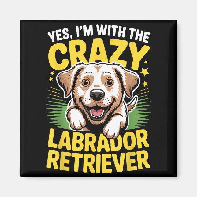 Rolig söt husdjur hund med den galna Labrador Magnet (Framsidan)