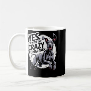 Rolig söt husdjur hundras med den galna Weimaraner Kaffemugg