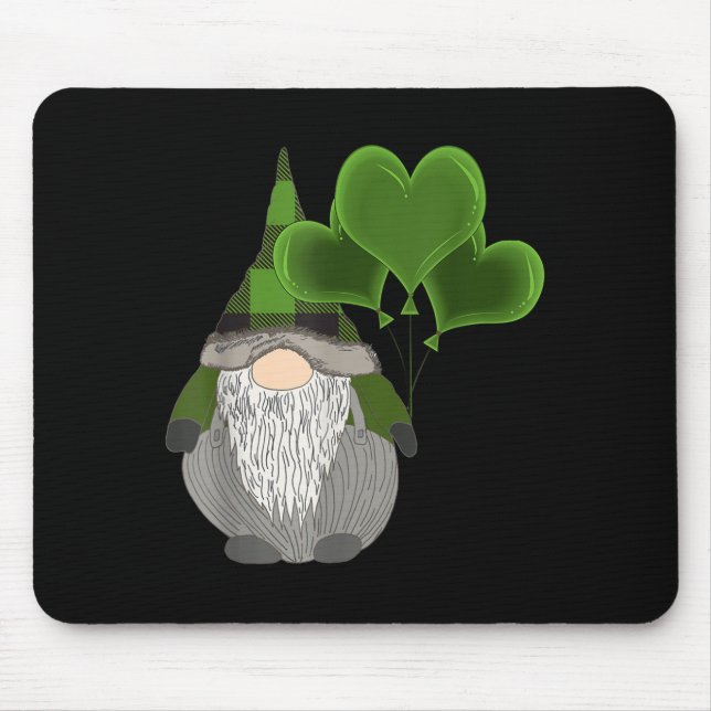 Rolig söt irländsk Gnome St Patricks dag hjärta ba Musmatta (Framsidan)