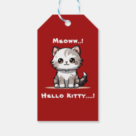 Rolig söt katt julhumor presentetikett