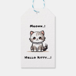 Rolig söt katt julhumor presentetikett