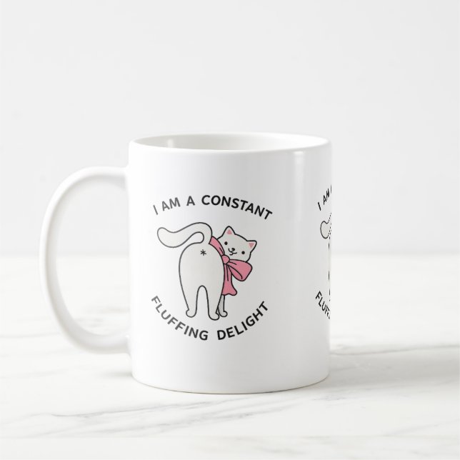 Rolig Söt Katt Kaffe Kopp | Katt Älskare Humor Mug (Vänster)