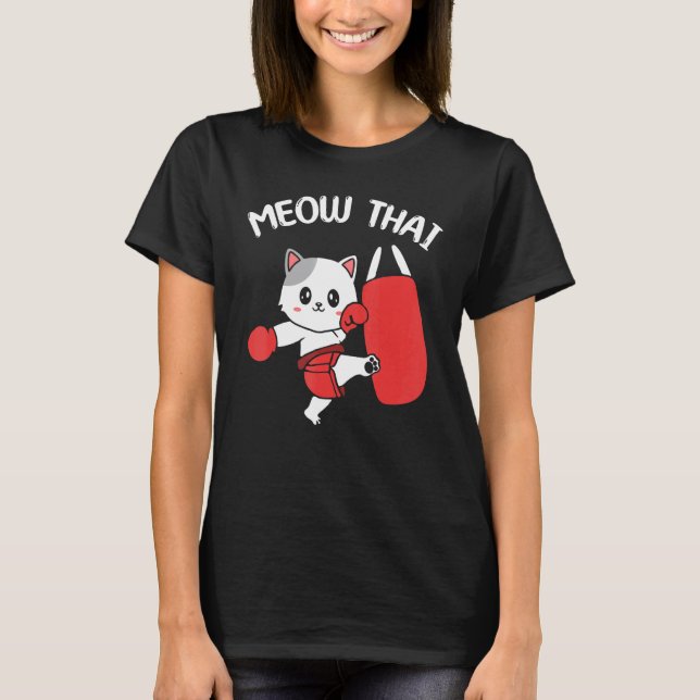 Rolig söt katt Muay Thai T Shirt (Framsida)