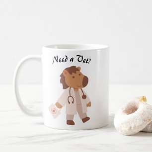 Rolig Söt Kawaii Veterinär Humor Djurvård Kaffemugg
