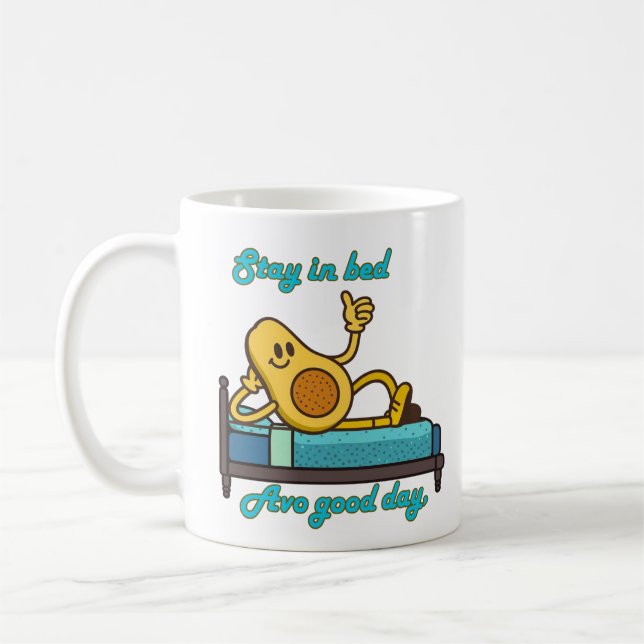 Rolig Söt Lat Avokado Kaffe Mugg (Vänster)