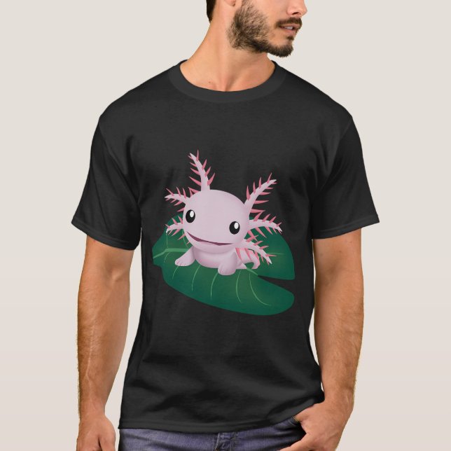 rolig söt liten axolotl t shirt (Framsida)