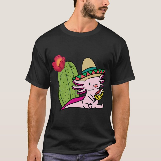 rolig söt liten axolotl t shirt (Framsida)