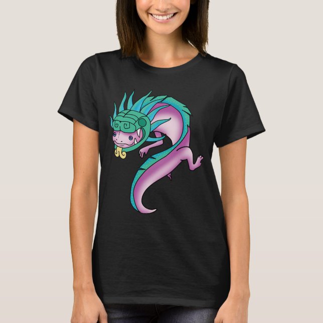 rolig söt liten drak axolotl t shirt (Framsida)