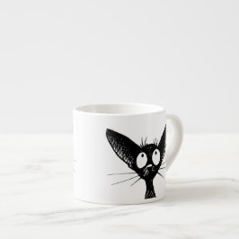 Rolig söt liten svart kattkonst espressomugg