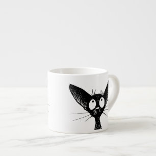 Rolig söt liten svart kattkonst espressomugg