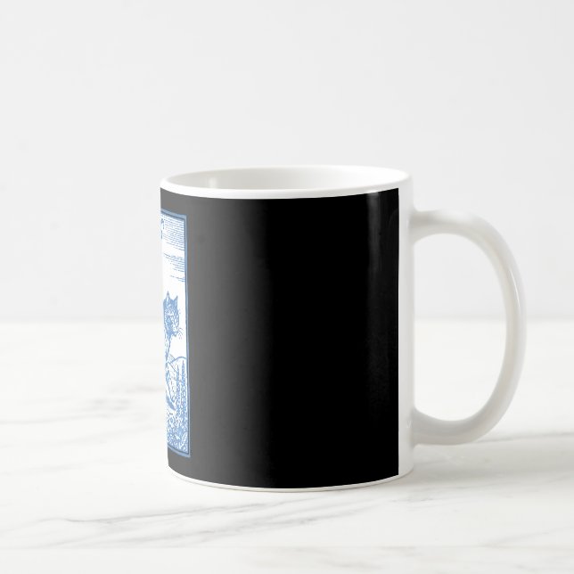 Rolig söt meme med trollkarlskatt ryttare  kaffemugg (Höger)