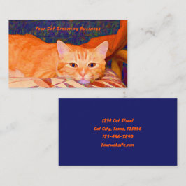 Rolig Söt Orange Husdjur Katt Grooming Visitkort