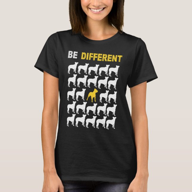 Rolig söt Pit Bull Var Annorlunda Inspiration T Shirt (Framsida)