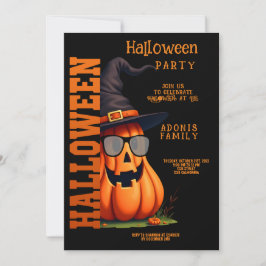 Rolig Söt Pumpa Halloween Fest Firande Inbjudningar