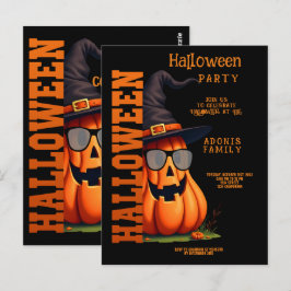 Rolig Söt Pumpa Halloween Fest Firande Vykort