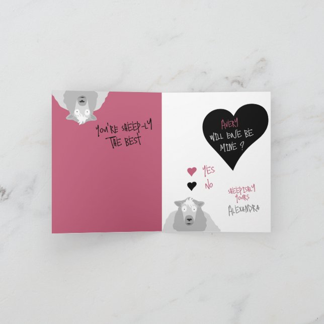 Rolig Söt Rolig Kommer Du Vara MIN? Får Pun Kort (Inuti)