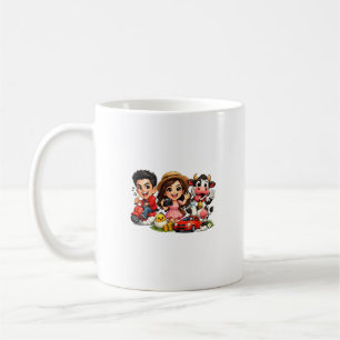 Rolig söt serie karikatyr Vänner och ko-mugg Kaffemugg