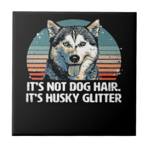 Rolig & söt sibirisk husky hund glitter klassisk t kakelplatta