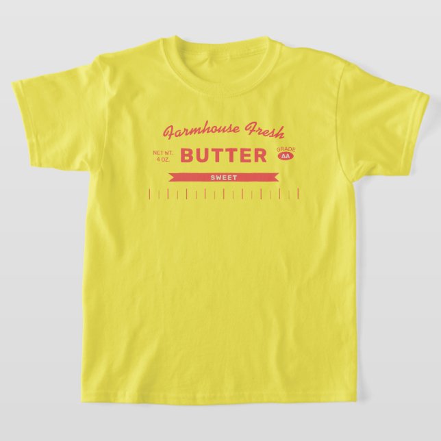 Rolig "Söt" Smörsticka Gul Anpassad  T Shirt (Laydown)