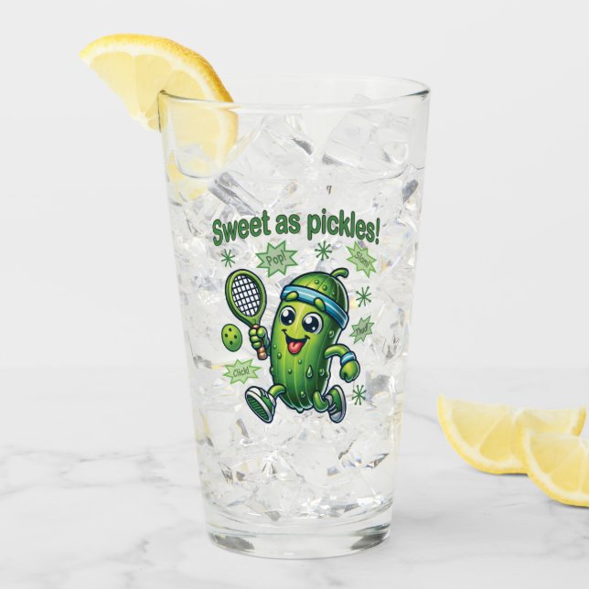 Rolig Söt Söt som Pickles Pickleball Glaskopp (Framsida Ice)
