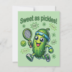 Rolig Söt Söt som Pickles Pickleball Vykort