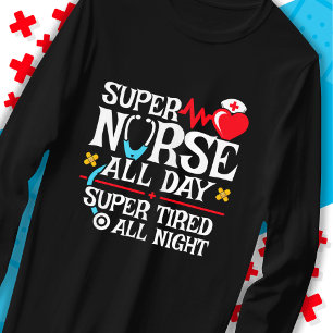 Rolig Söt Super Trött Sjuksköterska Dagskift Natt T Shirt