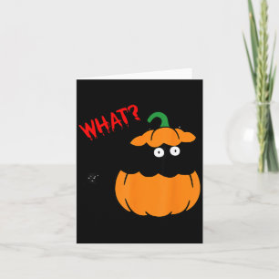 Rolig söt svart katt i pumpa - Halloween svart Kort