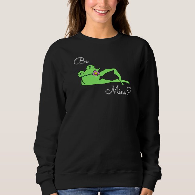 Rolig söt svart valentine groda t shirt (Framsida)