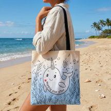 Rolig söt tecknad teckning illustration tote hand