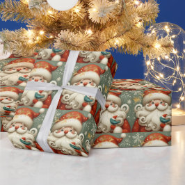 Rolig söt tomte med liten fågel presentpapper