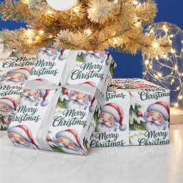 Rolig söt tomte med träd och typografi presentpapper
