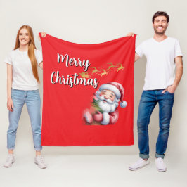 Rolig söt tomte & typografi fleecefilt