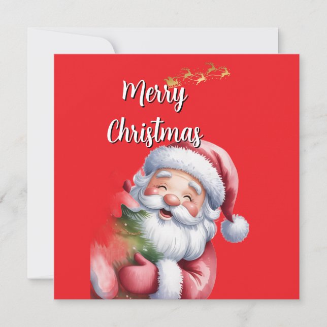 Rolig söt tomte & typografi julkort (Framsida)