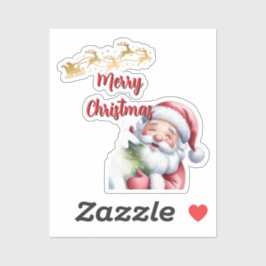 Rolig Söt Tomte & Typografi Klistermärken