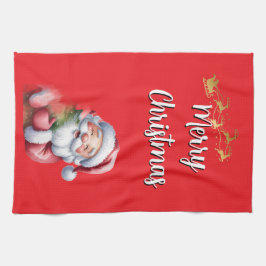 Rolig Söt Tomte & Typografi Kökshandduk