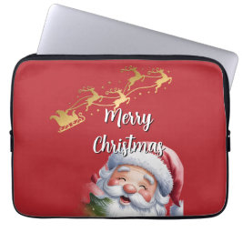 Rolig Söt Tomte & Typografi Laptop Fodral