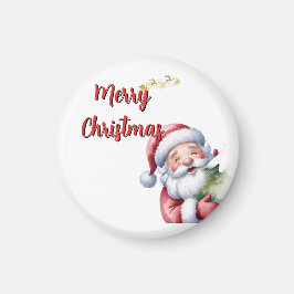 Rolig Söt Tomte & Typografi Magnet