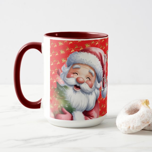 Rolig Söt Tomte & Typografi Mugg (Med munk)