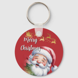 Rolig söt tomte & typografi nyckelring